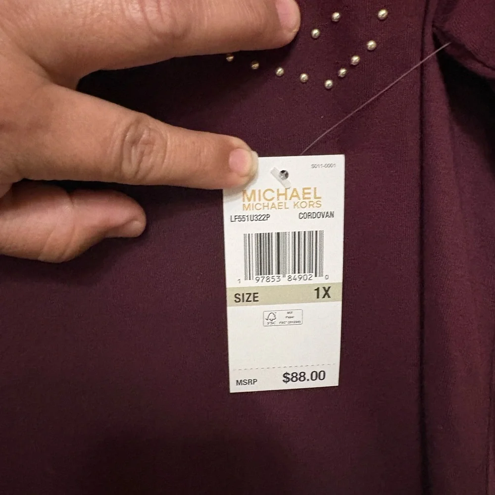 Michael Kors Wine T-Shirt,NWT,Size 2X,Made in Vietnam,Open to Offers - Picture 2 of 10